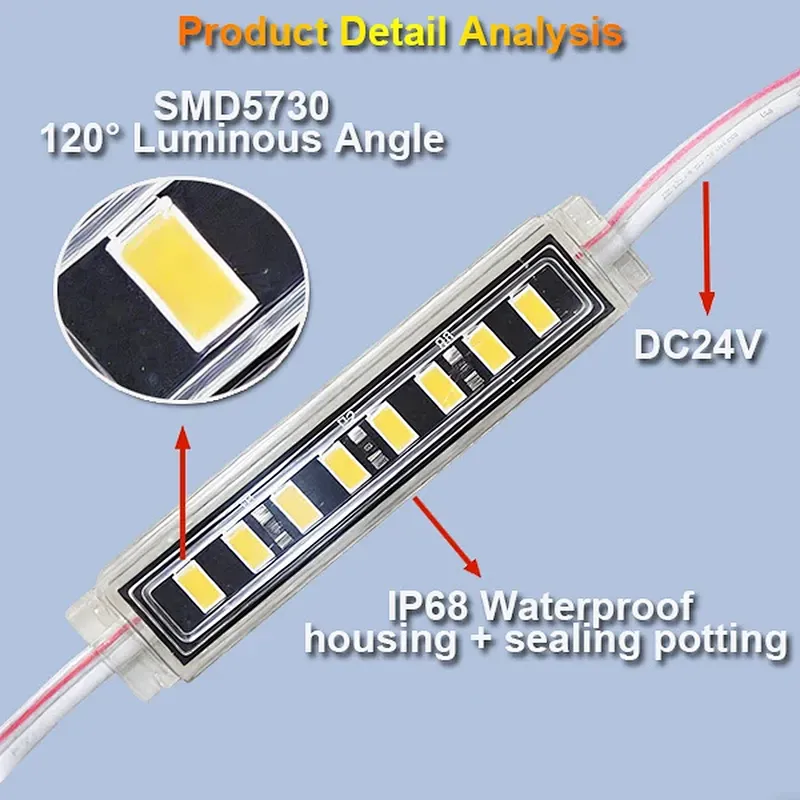 DC24V Energy Efficient IP68 Outdoor Waterproof LED Module Light